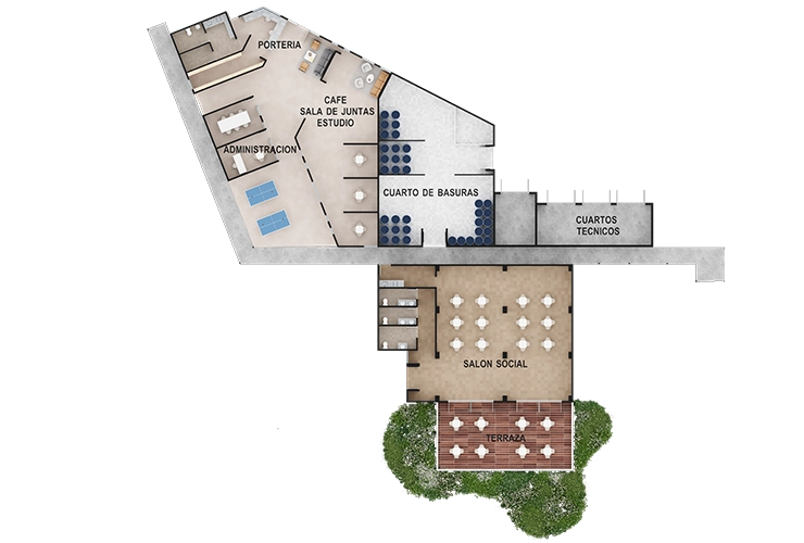 Imagen del plano del Proyecto de vivienda Monguí Colsubsidio