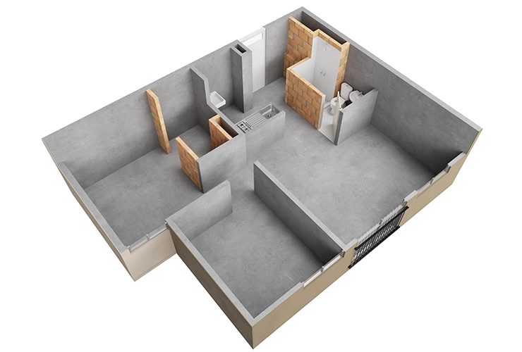 Imagen del plano del apartamento del proyecto de vivienda Inari Colsubsidio