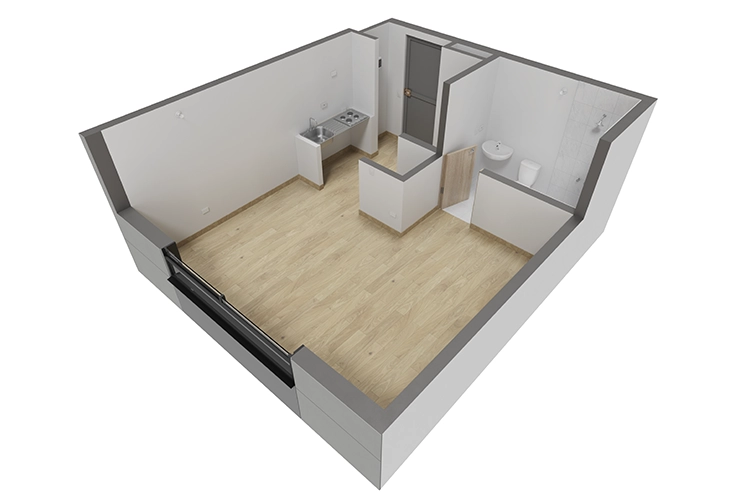 Imagen del plano del apartamento del proyecto de vivienda Karakali Colsubsidio