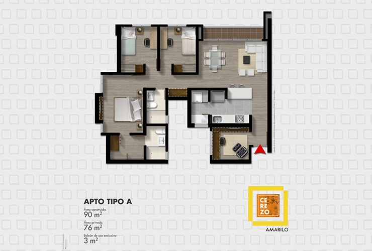 Imagen del plano del proyecto de vivienda Cerezo