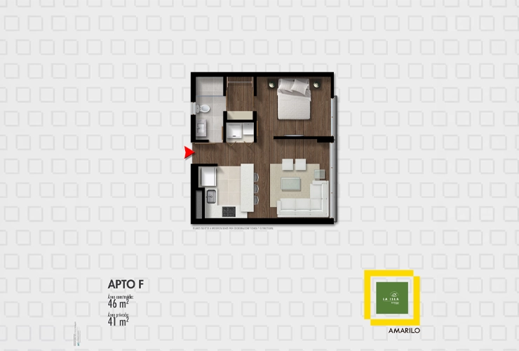 Imagen del plano del apartamento del proyecto de vivienda Isla