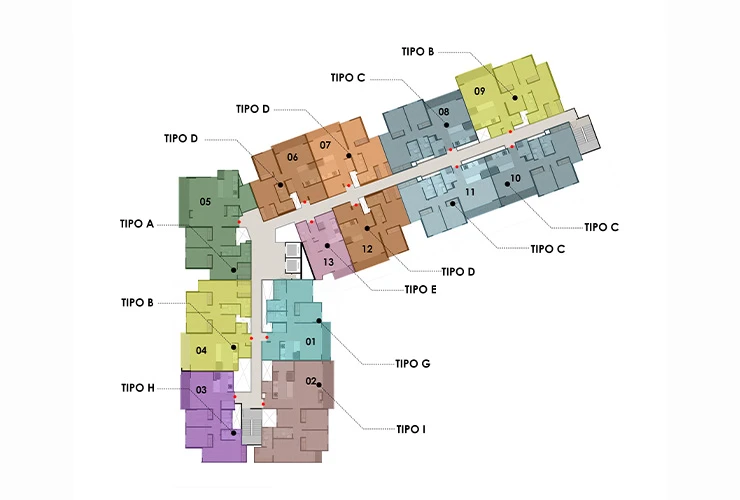 Imagen del plano del proyecto de vivienda Calera Gardens