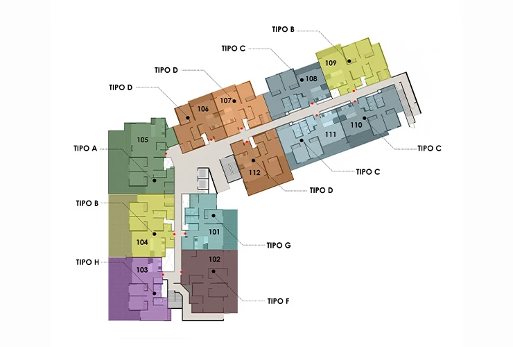 Imagen del plano del proyecto de vivienda Calera Gardens