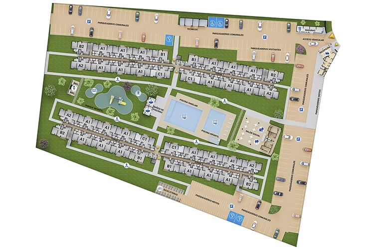 Implantación del proyecto de vivienda. 