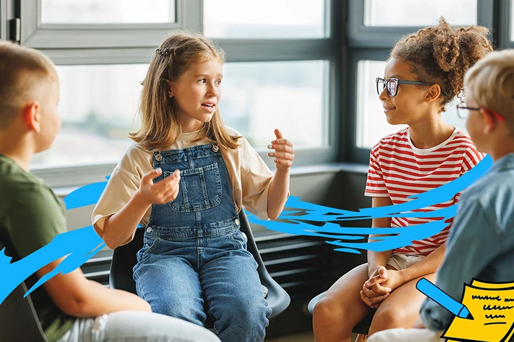 niños conversando