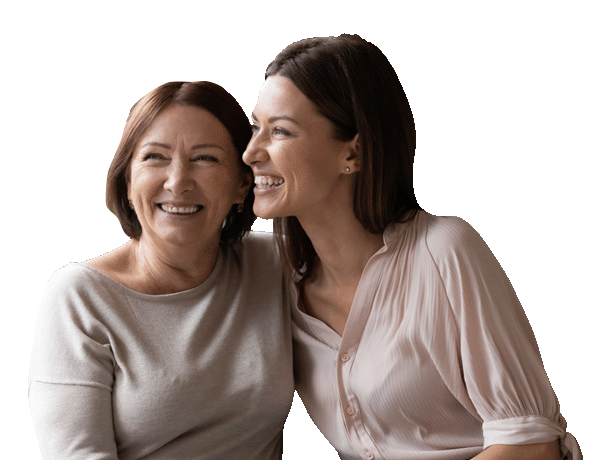 Madre e hija sonriendo