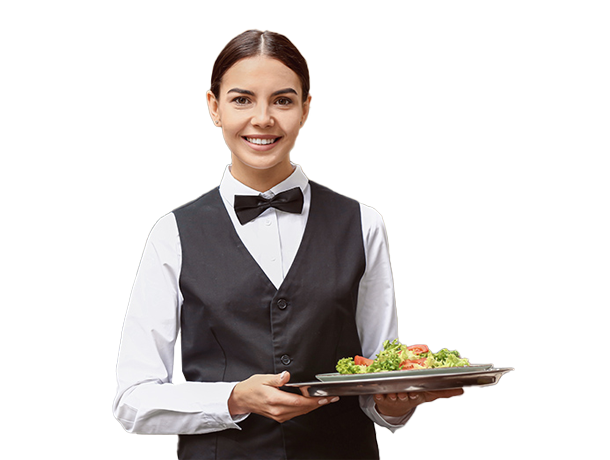 Mujer de catering sonriendo