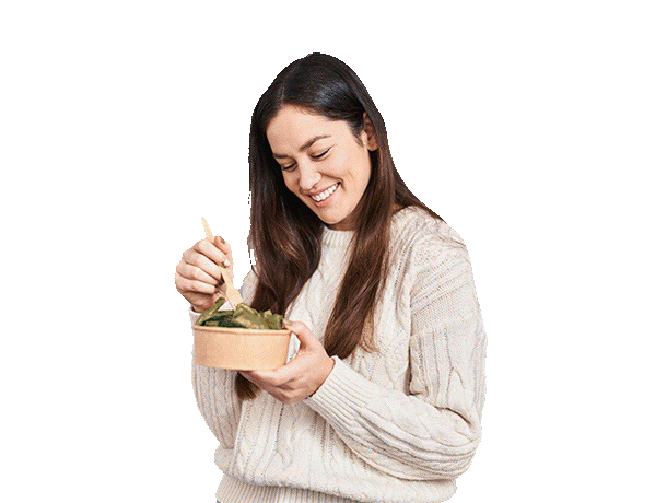 Mujer comiendo sano