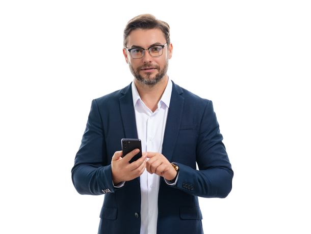 Hombre con su celular