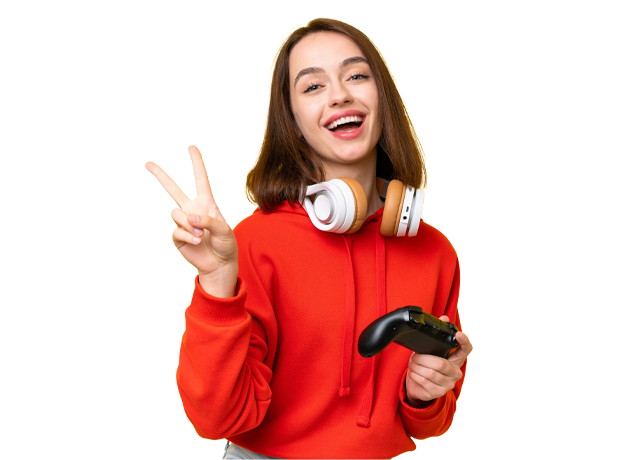 niña jugando videojuegos