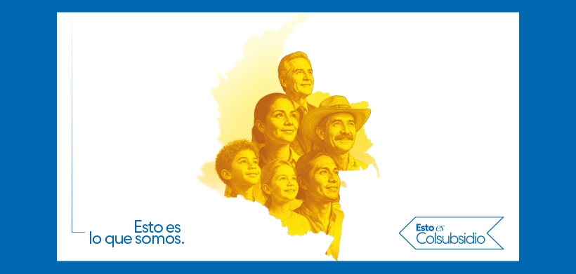 Personas sonrientes aparecen en el mapa de Colombia