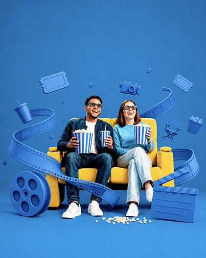 Familia disfrutando del cine con el Cupo de Crédito Colsubsidio.