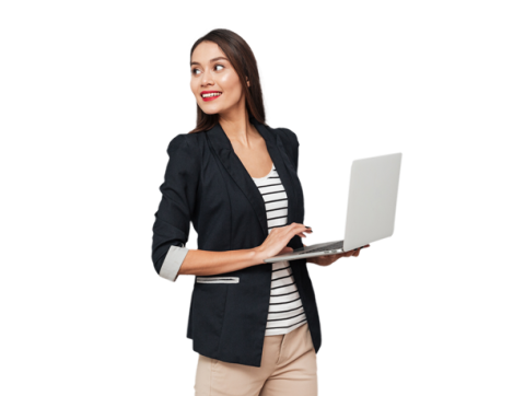 Mujer viendo novedades de Colsubsidio