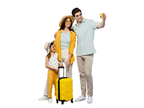 Familia en sus vacaciones