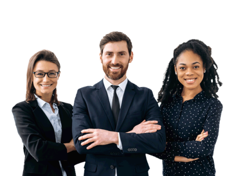 Personas empresarias sonriendo