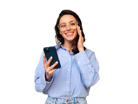 Mujer con su celular