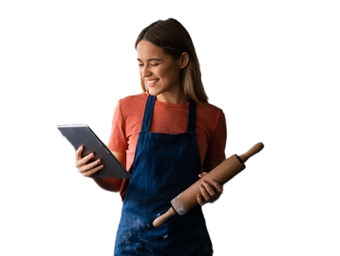 Mujer viendo su tablet