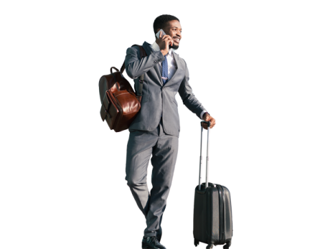 Hombre de negocios viajando