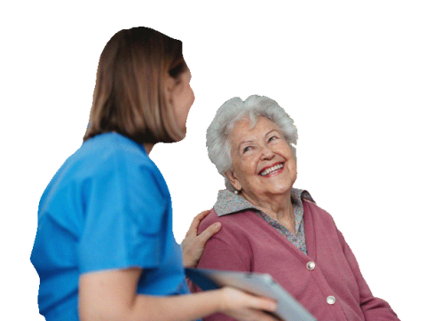 Enfermera con adulta mayor