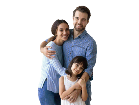 Familia feliz sonriendo