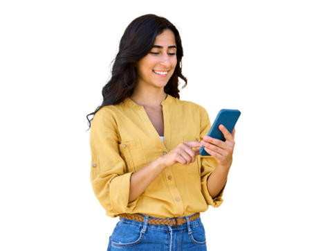 Mujer viendo el celular