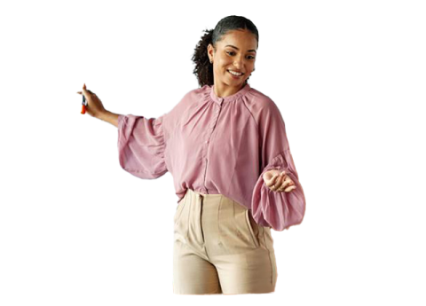 Mujer señalando algo