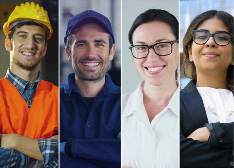 Collage de empresarios colombianos.